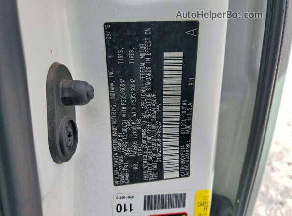 5TDKZ3DC3HS786227 2017 TOYOTA SIENNA Белый Вид наклейки с VIN-кодом