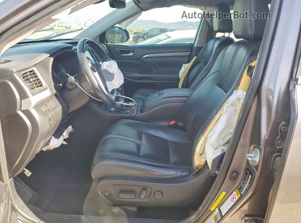 5TDKZRFH6JS280599 2018 TOYOTA HIGHLANDER Charcoal Front interior view