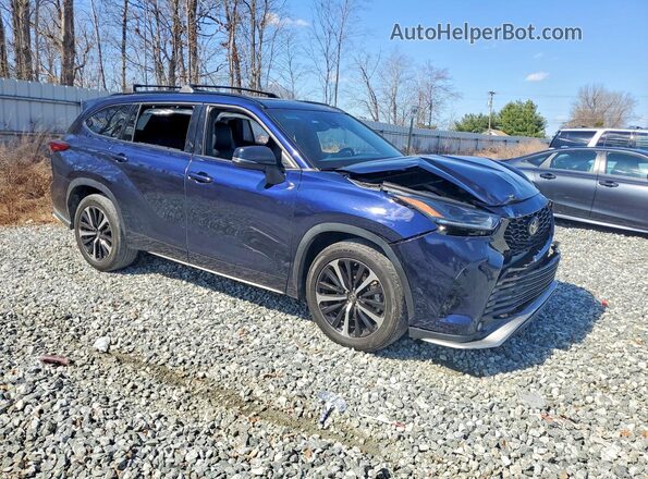 5TDLZRAH1MS075823 2021 TOYOTA HIGHLANDER Blue Передня права чверть