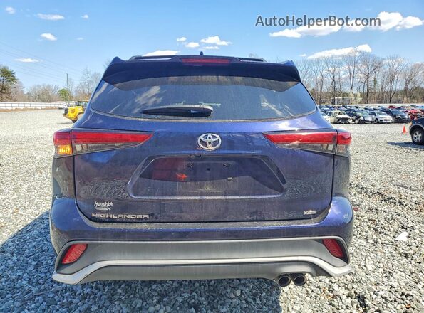 5TDLZRAH1MS075823 2021 TOYOTA HIGHLANDER Blue Вид ззаду