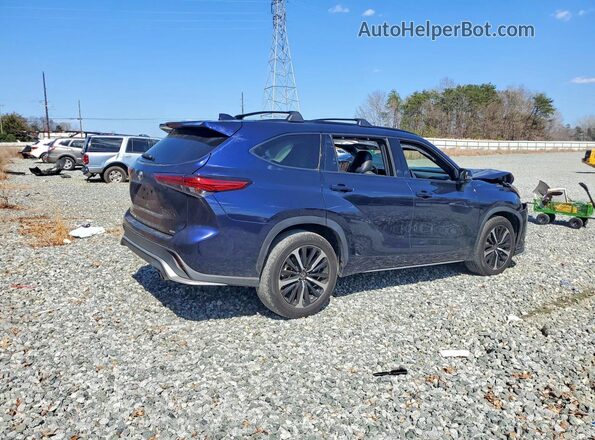 5TDLZRAH1MS075823 2021 TOYOTA HIGHLANDER Blue Задня права чверть