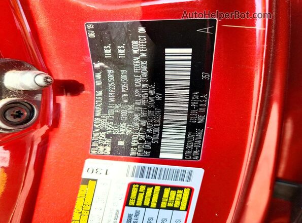 5TDXZ3DC1LS033147 2020 TOYOTA SIENNA Red VIN sticker view
