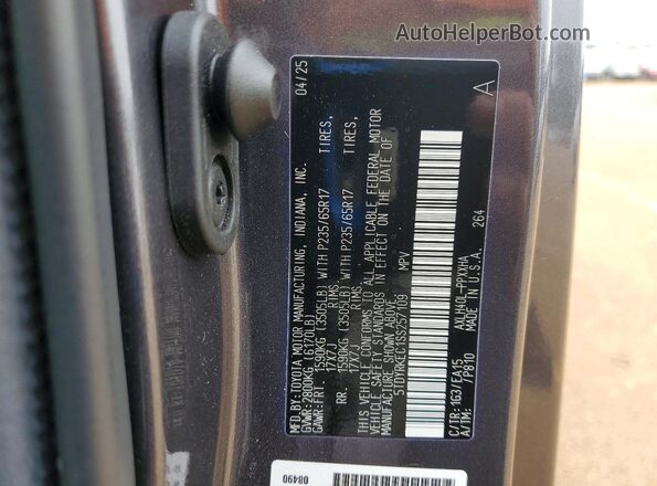 5TDYRKEC1SS257109 2025 TOYOTA SIENNA Charcoal Սալոնի 360 աստիճան տեսք