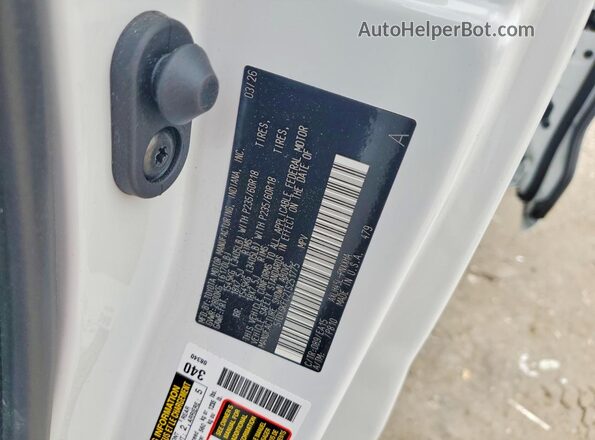 5TDYSKFC2TS251775 2026 TOYOTA SIENNA Белый Вид наклейки с VIN-кодом