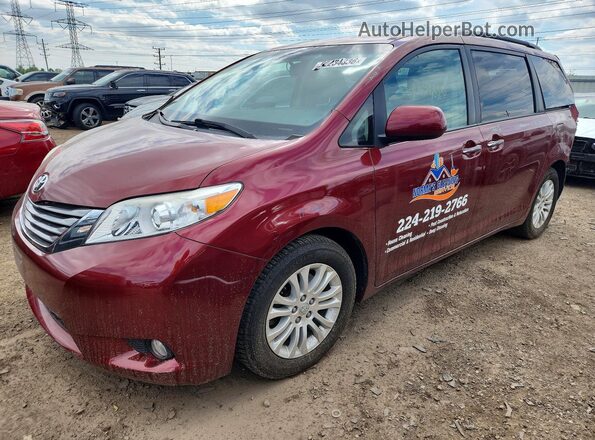 5TDYZ3DC0HS893701 2017 TOYOTA SIENNA Red Առջևի ձախ երեք քառորդ տեսարան