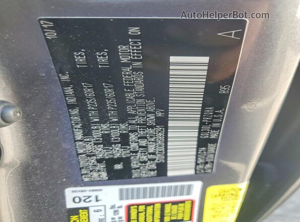 5TDYZ3DC0HS896291 2017 TOYOTA SIENNA Серый Вид наклейки с VIN-кодом