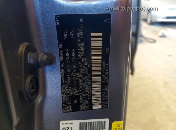 5TDYZ3DC6JS941028 2018 TOYOTA SIENNA Charcoal Widok wnętrza 360 stopni