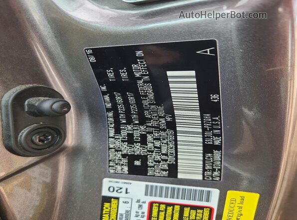 5TDYZ3DC9HS769197 2017 TOYOTA SIENNA Gray VIN կոդի պիտակի տեսք