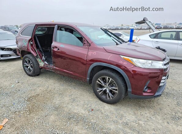 5TDZARFH1JS037689 2018 TOYOTA HIGHLANDER Burgundy Передня права чверть