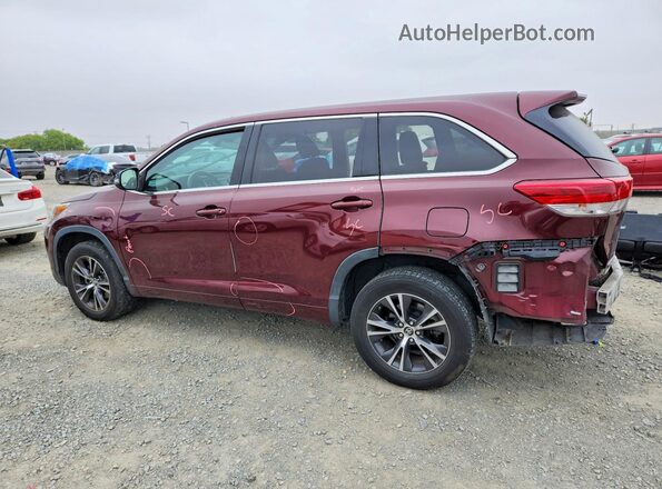 5TDZARFH1JS037689 2018 TOYOTA HIGHLANDER Burgundy Задня ліва чверть