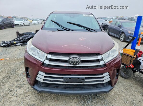 5TDZARFH1JS037689 2018 TOYOTA HIGHLANDER Burgundy Вид спереду