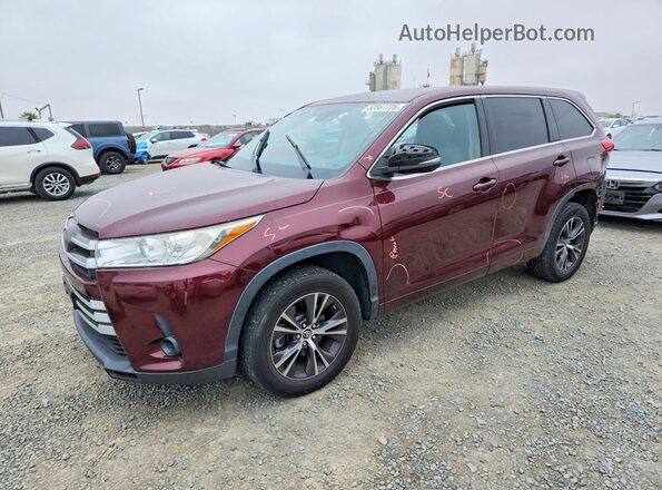 5TDZARFH1JS037689 2018 TOYOTA HIGHLANDER Burgundy Передня ліва чверть
