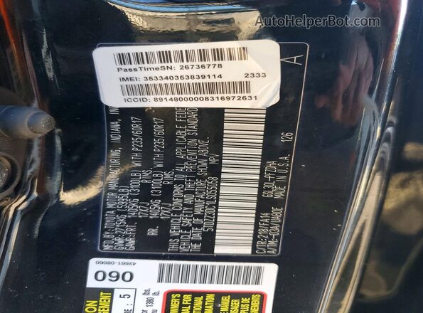 5TDZZ3DC1LS055058 2020 TOYOTA SIENNA Black VIN կոդի պիտակի տեսք