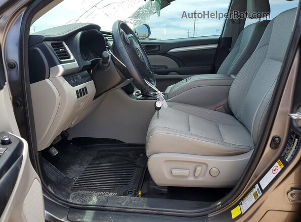 5TDZZRFH6JS236679 2018 TOYOTA HIGHLANDER Коричневый Вид салона спереди