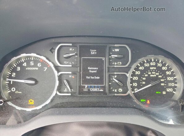 5TFAY5F14KX853084 2019 TOYOTA TUNDRA White Widok zestawu wskaźników