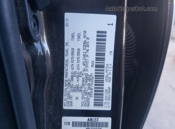 5TFAY5F17KX836277 2019 TOYOTA TUNDRA Brown Vista del compartimento del motor