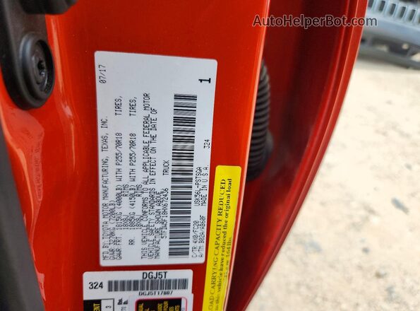 5TFDW5F18HX672436 2017 TOYOTA TUNDRA Оранжевый Вид подкапотного пространства