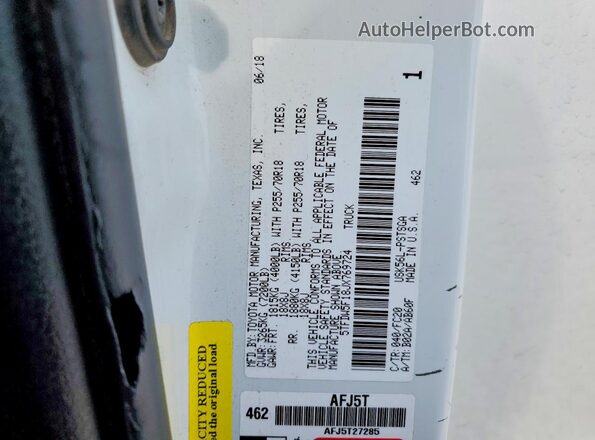 5TFDW5F18JX769724 2018 TOYOTA TUNDRA Белый Вид подкапотного пространства