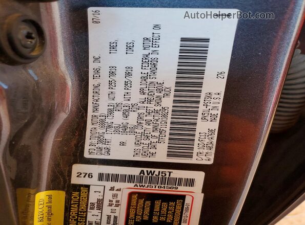 5TFEM5F11GX108295 2016 TOYOTA TUNDRA Серый Вид подкапотного пространства