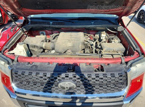 5TFEY5F10KX247735 2019 TOYOTA TUNDRA Red Вид задньої частини салону