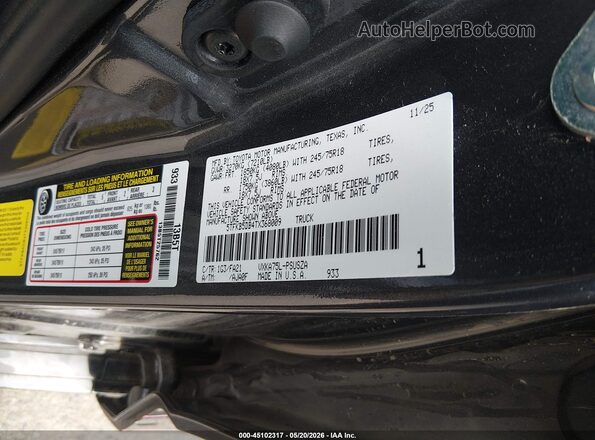 5TFKB5DB4TX368009 2026 TOYOTA TUNDRA Gray Widok komory silnika