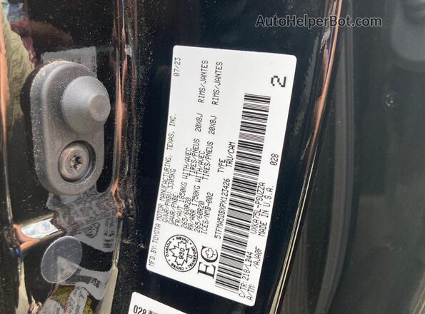 5TFMA5DBXPX123426 2023 TOYOTA TUNDRA Black Widok wnętrza z przodu