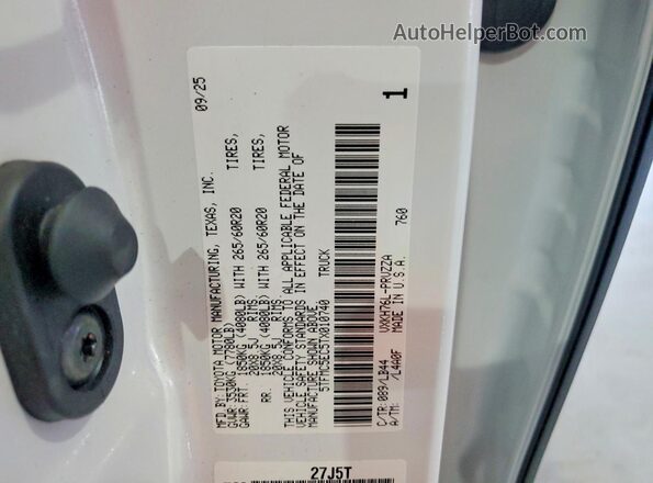 5TFMC5EC5TX010740 2026 TOYOTA TUNDRA White Vista del compartimento del motor