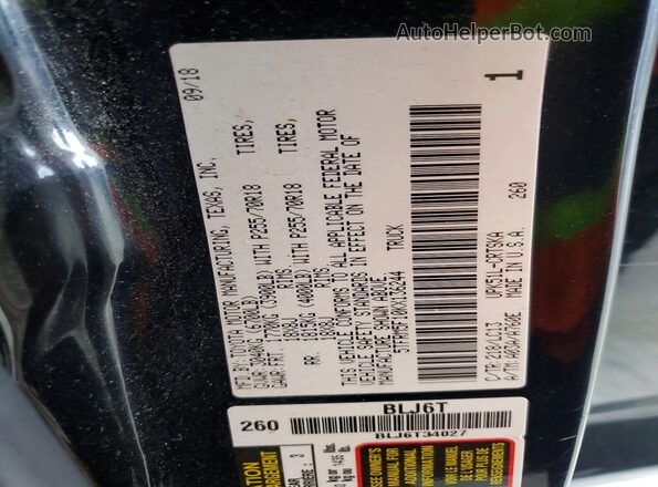 5TFRM5F10KX136244 2019 TOYOTA TUNDRA Black VIN sticker view