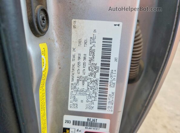 5TFRM5F13GX105951 2016 TOYOTA TUNDRA Серебряный Вид подкапотного пространства