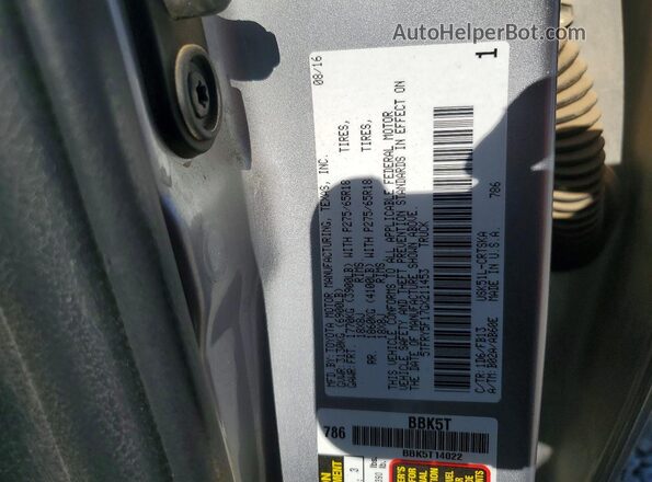 5TFRY5F17GX211453 2016 TOYOTA TUNDRA Серебряный Вид подкапотного пространства