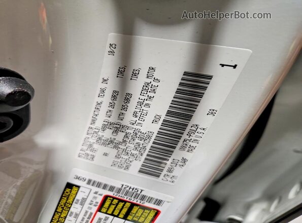 5TFWA5DB4TX358018 2026 TOYOTA LIMITED Белый Вид наклейки с VIN-кодом