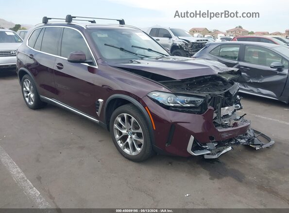 5UX23EU05R9V11802 2024 BMW X5 Burgundy Przód prawy
