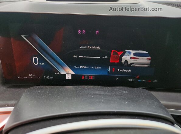 5UX23EU07S9Y99962 2025 BMW X5 White Widok zestawu wskaźników