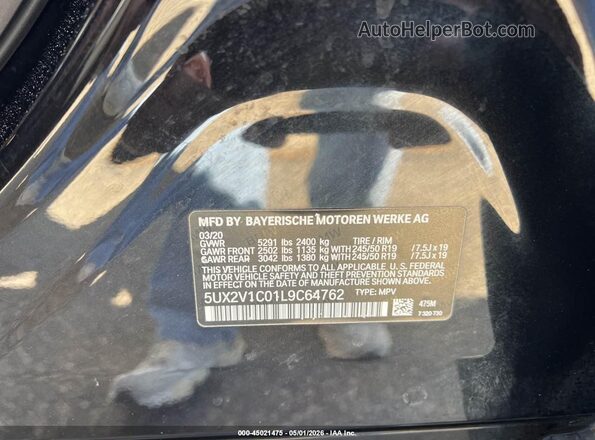 5UX2V1C01L9C64762 2020 BMW X4 Black Widok komory silnika