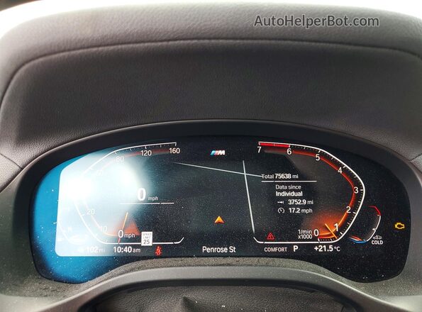 5UX2V1C02L9B14613 2020 BMW X4 Black Widok zestawu wskaźników