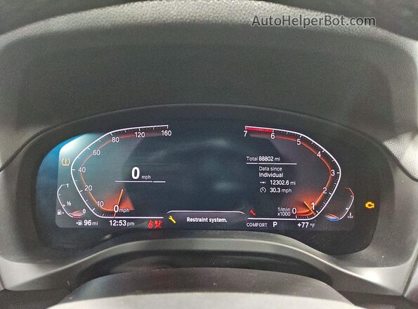 5UX2V1C07L9B46229 2020 BMW X4 Серебряный Вид щитка приборов