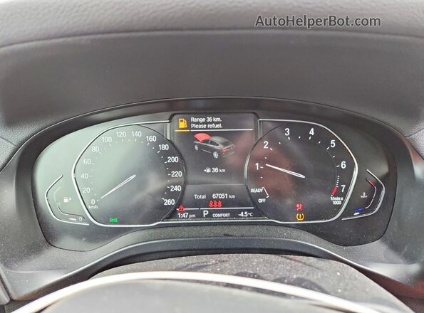 5UX33DT07N9K66947 2022 BMW X4 Gray Widok zestawu wskaźników