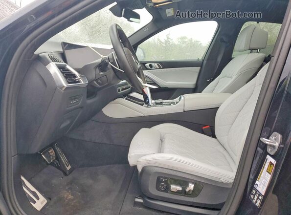5UX33EX04R9W10028 2024 BMW X6 Blue Widok wnętrza z przodu