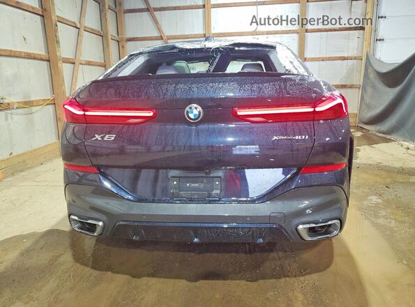 5UX33EX04R9W10028 2024 BMW X6 Blue Widok z tyłu