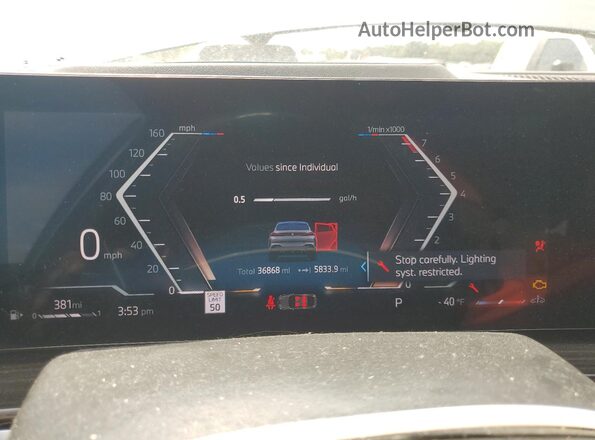 5UX33EX07S9Z01984 2025 BMW X6 Silver Вид щитка приладів