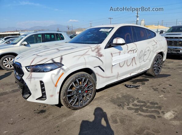 5UX33EX09R9S37570 2024 BMW X6 White წინა მარცხენა ხედი სამი მეოთხედიდან