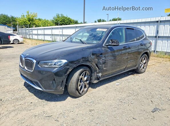 5UX43DP01N9N22711 2022 BMW X3 Черный Передняя левая четверть