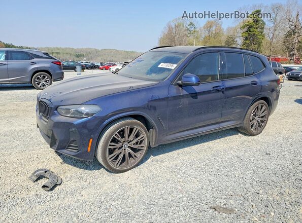 5UX43DP01R9W73554 2024 BMW X3 Синий Передняя левая четверть