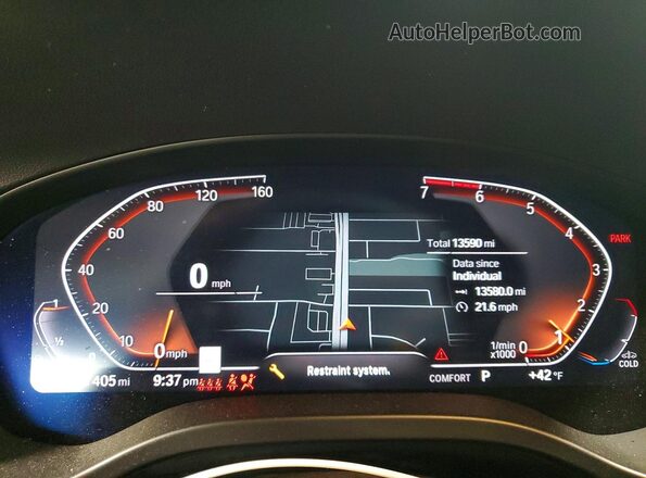 5UX53DP00N9N05550 2022 BMW X3 Blue Vista del cuadro de instrumentos