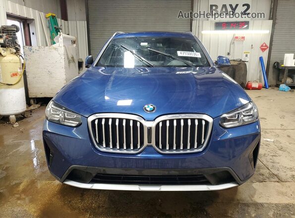 5UX53DP00N9N05550 2022 BMW X3 Blue Vista frontal
