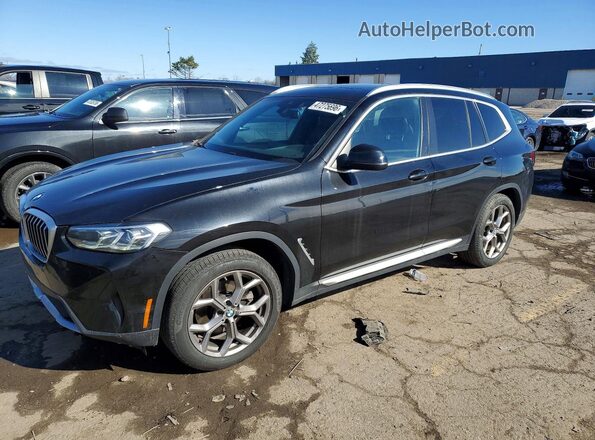 5UX53DP02N9K26388 2022 BMW X3 Black Przód lewy