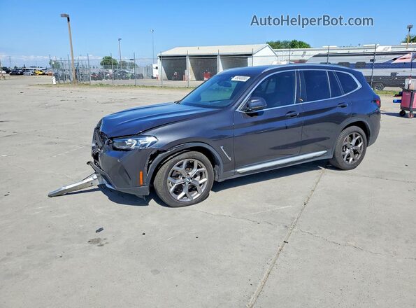 5UX53DP04N9M24499 2022 BMW X3 Угольный Передняя левая четверть