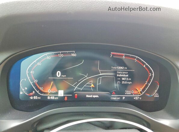 5UX53DP05P9R07535 2023 BMW X3 White Widok zestawu wskaźników