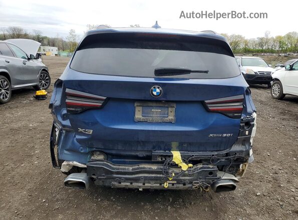 5UX53DP06N9K07309 2022 BMW X3 Blue Widok z tyłu