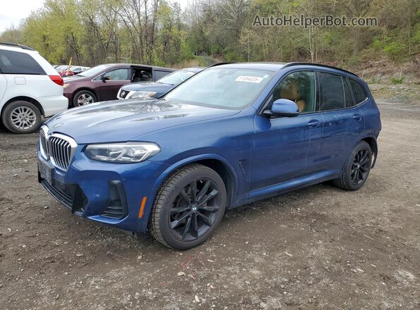 5UX53DP06N9K07309 2022 BMW X3 Blue Przód lewy